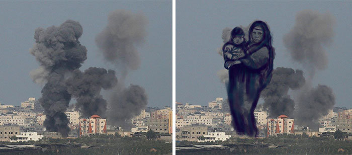 Στην Παλαιστίνη ξορκίζουν τον τρόμο, μετατρέποντας τον σε έργα τέχνης (photos)
