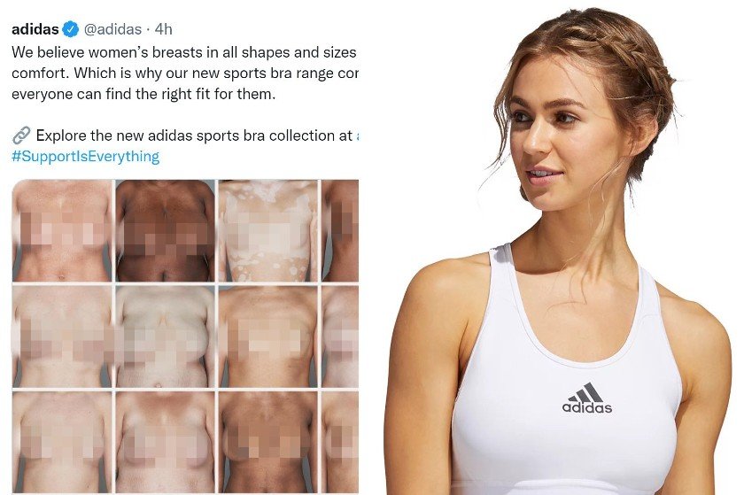 Τα γυμνά γυναικεία στήθη καμπάνιας της Adidas θεωρούνται προσβλητικά κι αυτό είναι προσβολή