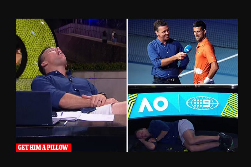 Σχολιαστής τoυ Australian Open αποκοιμήθηκε στο πάτωμα και έγινε πιο viral από το ίδιο το τουρνουά