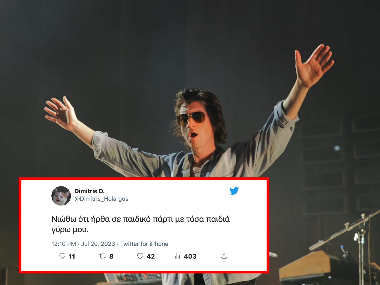 To live των Arctic Monkeys μέσα από το Twitter